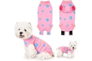 Lyneun Body Post Operatorio Cane, Regolabile Tutina per Il Recupero del Cane, Tuta Post Operatoria per Protezione Addominale Cani Gatti, Body-Post Operatorio di Velcro per Anti-leccamento(Rosa, M)