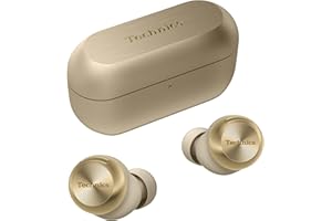 Technics EAH-AZ100E-N Kabellose Kopfhörer mit Geräuschunterdrückung, Bluetooth, Multipoint, Voice Focus AI, komfortable In-Ear-Kopfhörer, Champagnergold