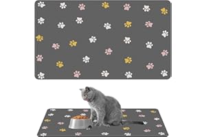 XYVOR Tappetino Ciotola Cane, 50 X 30 Cm Super Assorbente Tappetino Ciotole Gatto, Antiscivolo Sottociotola Per Cani, Tappetino Gatto Ciotole,Lavabile tappetino sottociotola per cani Per Mangiare, Riposarsi