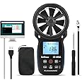 Handheld Anemometer Wind Speed Meter, Kethvoz CFM Air Velocity Tester w/Thermometer Measure WindSpeed Wind Flow Humidity Temperature for HVAC Dust Collection System Drone Flying Shooting KE-866A