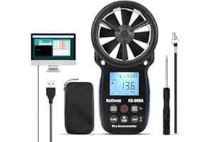 Kethvoz VMC Anémomètre Portable avec Thermomètre pour Mesure la vent vitesse debit d air VMC, Humidité, Température pour Système de collecte de poussière CVC, KE-866A