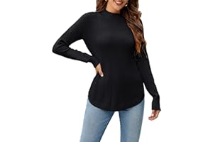 Namatime Jersey de punto para mujer, cuello alto, elástico, suave, corte regular, para otoño e invierno