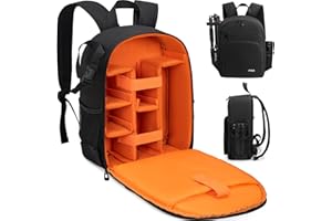 IPEB Sac à dos pour appareil photo avec support trépied - Étanche - Anti-vol - Pour appareil photo reflex numérique et reflex numérique sans miroir Nikon, Sony, Canon