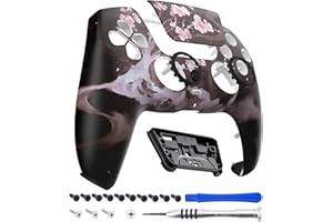 eXtremeRate Luna Cover per ps5 Controller Joystick,Shell Frontale Touchpad Ricambio,Scocca Ridisegnata&Anelli per ps5 Joypad BDM 010/020/030/040/050-Fiorire nell'Oscurità