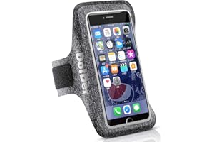 DolDer Sportarmband Handy Universal - Handytasche Joggen Armtasche Kompatibel mit iPhone 15/14/13/12 Pro Max Galaxy S24/S23+/S22/S21 FE Handy Armband Joggen für Running (6,2"~6,7") (dunkelgrau)