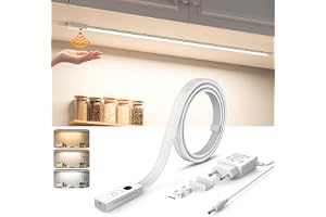 Lureshine Golvlampa kök dimbar, 90 cm LED ljuslist självhäftande flexibla silikonremsor remsor, 24 V strömförsörjning 3 färgt