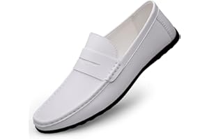 OPHESTIN Men's Loafers Flat Breathable Casual Leather Moccasins Handmade Slip On Driving Business Shoes