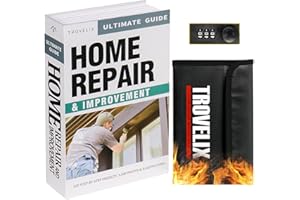 Sekam Book Safe with Combination Lock, Hidden Safe (24 x 15 x 5.5 cm) with Fireproof Bag, Secret Diversion Safe, Hollow Book Box Hidden Storage, Money Safe Box for Cash (Home Repair)