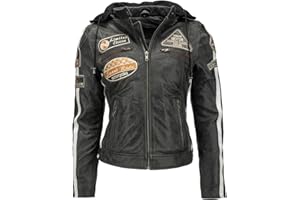 URBAN 5884 Giacca da moto Urban Leather 58 LADIES con imbottitura protettiva, Breaker, XL, grigio scuro
