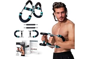 TOPtoper Twister Armtrainer 2025 Neue Brust Trainer für Unterarme, verstellbare Trainingsstange mit Feder, armdrücken brustmuskel trainingsgeräte (Blue, 60-100lbs)