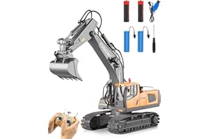 NALIKOSTY Pellete Pelleteuse De ContrôLe, Pelleteuse Sur Chenilles TéLéCommandéE, Jouet De Pelleteuse TéLéCommandéE Pour GarçOn, Rotation De 680°, Effets Lumineux Et Sonores, NoëL Anniversaire Cadeau GarçOn 6