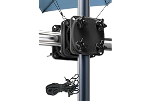 4smile Sonnenschirmhalter Balkongeländer + Windsicherung für Sonnenschirme - SunnyGuy Schirmhalterung Balkongeländer als Sonnenschirmständer Balkon - Sonnenschirm Halterung Balkon, Schwarz