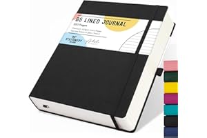 ‎STATIONERY ISLAND STATIONERY ISLAND B5 liniertes Notizbuch, 320 Seiten dickes liniertes Tagebuch, Hardcover mit 100 g/m² zum Schreiben, Arbeiten, Lernen, Tage buch, Schwarz