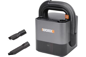 WORX Aspirador de Coche 20V Máx WX030.9 | No Incluye batería ni Cargador | Motor de Alto Rendimiento | 25 Minutos de duración con 1 batería | Accesorios de aspiración incluidos