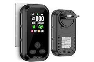 Gedsffati Rauch-, Gas- und CO-Melder mit Stecker für Haus, Kohlenmonoxidmelder CO-Warnmelder, Rauchmelder, Gasmelder Brenngasmelder für Erdgas LPG Methan Propan Butan, Weiß, HD11-CGS