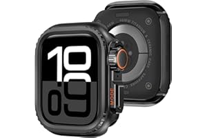 Bisikor 2 in 1 Metal Case Compatible with Apple Watch Series 11/10 46mm, Rugged Shockproof Metal Bumper Case with Back Cover for iWatch 46mm (Black)