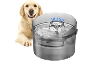 NPET 8L Dog Water Fountain, Water Fountain for Dogs, Automatic Dog Drinking Fountain, Large Pet Water Fountain with Splatter Guard, Dog Fountain Water Bowl for Large Dogs & Multiple Pets, DF30