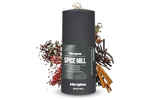 Microplane Macina Spezie 2in1 - Antracite | Macina Spezie Manuale con Lama in Acciaio Inox Ultra Affilata Grattugia Noce Moscata, Cannella, Fave di Tonka, Pepe Lungo, Noci e altro Contenitore Ermetico