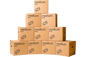 StorePAK Eco Archive Storage Moving Boxes with Handles - (Pack of 10) - 33 Litres - 100% Recyclable – H 31 x W 33 x D 33 cm - MEDIUM