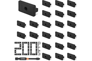 Vipuikos 200 Stück WPC Clips 6 mm Versteckte Befestigung mit T-Clip mit Bit Schraubendreher, 6 mm Terrassenclips Kunststoff für WPC/BPC Dielen Clips, Schwarz WPC Befestigungsclips 35 x 18,5 x 10 mm