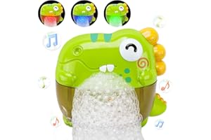 TOKIDARING Baby Bath Toys Automatic Dinosaurs Bubble Maker Bath Toys for Toddler Bath Bubble Machine with 12 Music Bubble Bathtub Toys Gifts for 1 2 3 Years Girls Boys Kids
