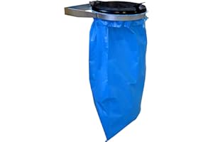 QUICK STAR Support Mural pour Sac Poubelle avec Couvercle | Porte-Sac Mural en Métal 120 litres | Support Robuste en Acier | Support de Sac Jaune 120L | Conteneur à Déchets