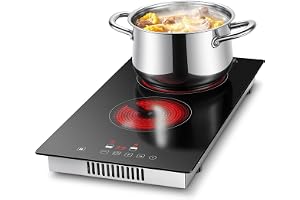 TopStrong - Keramisk häll, 2 plattor, 3 000 W, med kontakt, 2 i 1, fristående/infälld, 2 kokplattor, 9 värmenivåer, touchkont