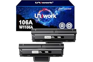 Uniwork 106A Toner Con chip Compatibili Sostituzione per HP 106A W1106A per Laser 107a 107r 107w MFP 137fnw 135a 135w 135wg 135r 137fwg Laser 107w 107a 107r (Nero, 2-Pack)