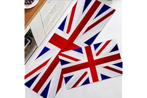 EKSED Set di tappetini da cucina 2 pezzi antiscivolo,Union Jack bandiera del Regno Unito,per corridoio, sala da pranzo, ingresso e set di tappetini per porte, 40x60+40x120cm