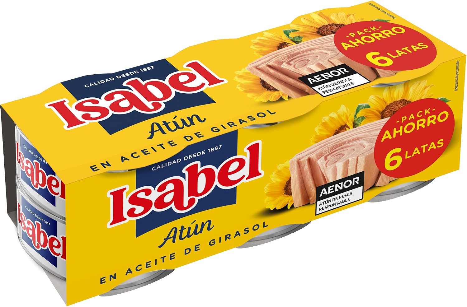 Isabel Atún Aceite Girasol - Paquete de 6 x 65 gr - Total: 390 gr