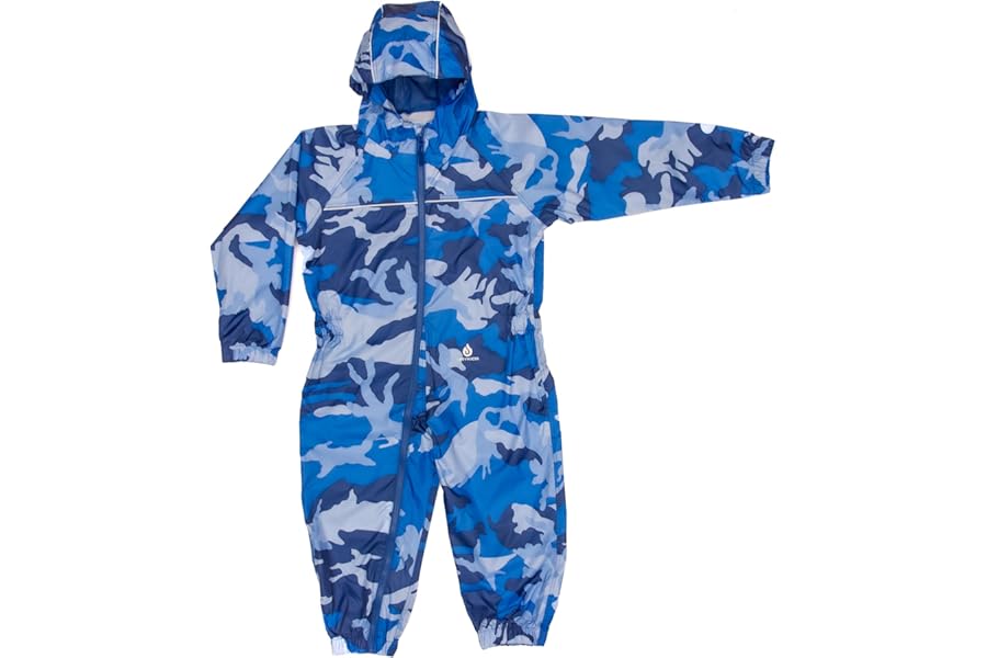 DRY KIDS Childrens Waterproof Rainsuit, All in One Dry Suit for Outdoor Play. Ideal Outerwear for Boys and Girls