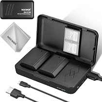 NEEWER Kit Batteria NP-FZ100 + Caricatore USB A 2 Slot Per Sony ZV-E1, A7III, A7IV, FX3, FX30, A6600, A6700, A1, A7C, A7RIII/RIV/RV, A7SIII, A9II – 2 Batterie 2280mAh Con Display LCD - 3