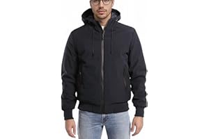 TONY BACKER Giacca Jacket Uomo Invernale Softshell Impermeabile Antivento con Cappuccio Giacca Calda Giubbotto Uomo Trekking Casual 3351