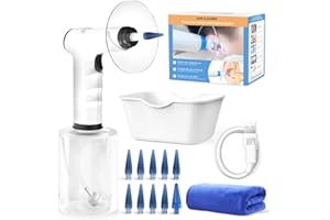 TEMODU Ohrenschmalz Entferner, Elektrische Ohrenreinigungsset,4 Reinigungsmodus Einstellungen, Wiederaufladbarer Ohrenreiniger, Sicherer, Effektiver Ohrenreiniger, Mit 9+1 Ohr Tipps (Black)