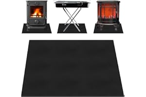 HIULLEN Alfombra ignífuga 50 x 50cm Estera ignífuga,Alfombrilla para Fogatas Resistente al Calor,Alfombra de Protección de Suelo Barbacoa para Barbacoa BBQ Exterior Jardín Terraza,H-GRT-YYQ-01283