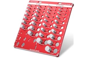 Upriver Thread Checker, 34 Nut & Bolt Thread Size Checker, Thread Gauge Identifier for 19 Standard & 15 Metric, Quickly Identifying Nut And Bolt Professional Bolt Sizer Measuring Tool