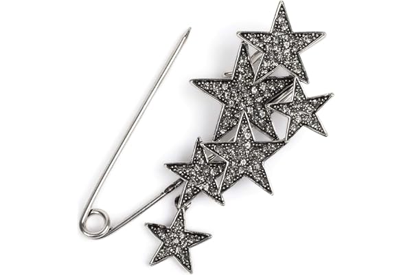 styleBREAKER Broche décorative pour femme avec étoiles brillantes pour poncho, foulard ou châle, épingle à nourrice 05050072