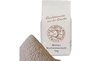 ‎ZANASTA Buchweizenmehl 1kg in bester Qualität, frisch aus der Rätze-Mühle 100% regional, naturbelassen Buchweizen gemahlen 1000g