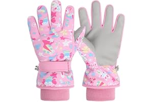 TONIFAY Kinder Winterhandschuhe: Fahrrad- und Skihandschuhe für Jungen und Mädchen (2-13 Jahre) - Wasser- und Winddicht, mit Fäustlingen - perfekt zum Snowboarden und Skifahren