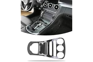 TZYSZDB LALAIJDOU Copertura del Telaio per Console Centrale, in Carbonio, Accessorio Interno Adatto per Mercedes-Benz Classe C W205, 2015-2018 (Nessun Orologio)