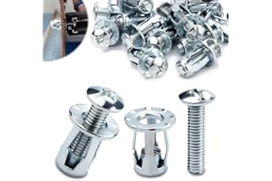 Mbsomnus Hohlraum Metallanker M4x20, 15 Stück Jack Nuts Petal Nuts Expansion Nuts Hohlraumdübel Dünne Befestigungen Hohlwandanker Sortiment Kit Schwerlast für Dünne Wände Hohltüren Eisenblech