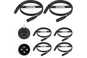 Czgor Cables DMX de 2 metros 6 paquete, 3 Pines XLR Macho a Hembra Cable DMX para Señales de Iluminación para Conectar Cables Ópticos