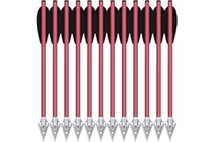 PMSM 6.3 Pollici Frecce Balestra Bulloni Frecette Freccia di Alluminio per Balestra a Pistola da 50-80 libbre la Pratica del Tiro con L'Arco da Caccia,Frecce per Pistola Balestra Tiro a Bersaglio