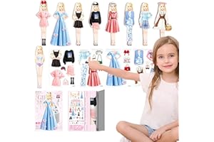 Niktule Magnetische Anzieh-Prinzessin Magnetic Dress Up Baby Magnetspiel Anziehpuppen Kreative Magnet-Puppen-Puppen-Puzzles Kinder-Rollenspielzeug für Kleinkinder und Mädchen auf Reisen zu Hause