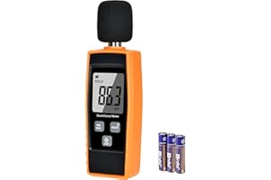 Hand-Held Sound Level Meter,V·RESOURCING 30~130 dB Decibel Noise Measurement Tester with Backlight Digital LCD Display for Indoor/Outdoor Uses [Max/Min/Hold Function]