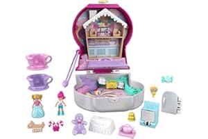 Polly Pocket Coffret Univers La Machine À Bonbons, Mini-figurines Polly et Margot, 5 surprises et 12 accessoires, Jouet pour enfant, GTN23
