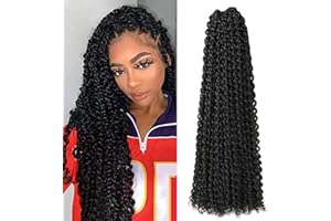 BLISSOURCE Passion Twists Hair 7 packs Vague Eau Crochet Tresses, Passion Twist Crochet Cheveux, Passion Twist Tressage Cheveux Extensions De Cheveux (60.96cm, 1B)