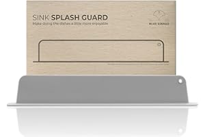 BLUE GINKGO BLUE GINGKO Paraspruzzi per lavandino (design aggiornato) in silicone di alta qualità per lavello, protezione per lavabo da cucina isola (47,8 x 7,4 cm) Grigi