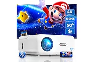 VIGPIL Upgraded 5G WiFi Bluetooth LCD Projector with P2P Connectivity,Giaomar 13000L Native 1080P 4KSupport usb2.0 Video Projector,MiniPortable Home/Outdoor MovieProjector for iOS/Android/PS5/HDMI