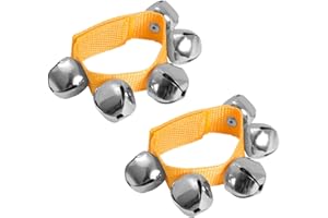 TIGER BEL7-CL Wrist Jingle Bells - Adjustable Pair of Adult Wrist Strap Metal Bells - Musical Rhythm Bracelet Suitable for Any Age 3+ - Children Ankle Bells for Bands, Percussion, Musicals, Festivals